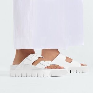 BIRKENSTOCK PAPILLIO ARIZONA CHUNKY SANDALS IN WHITE 41 EU 10 US